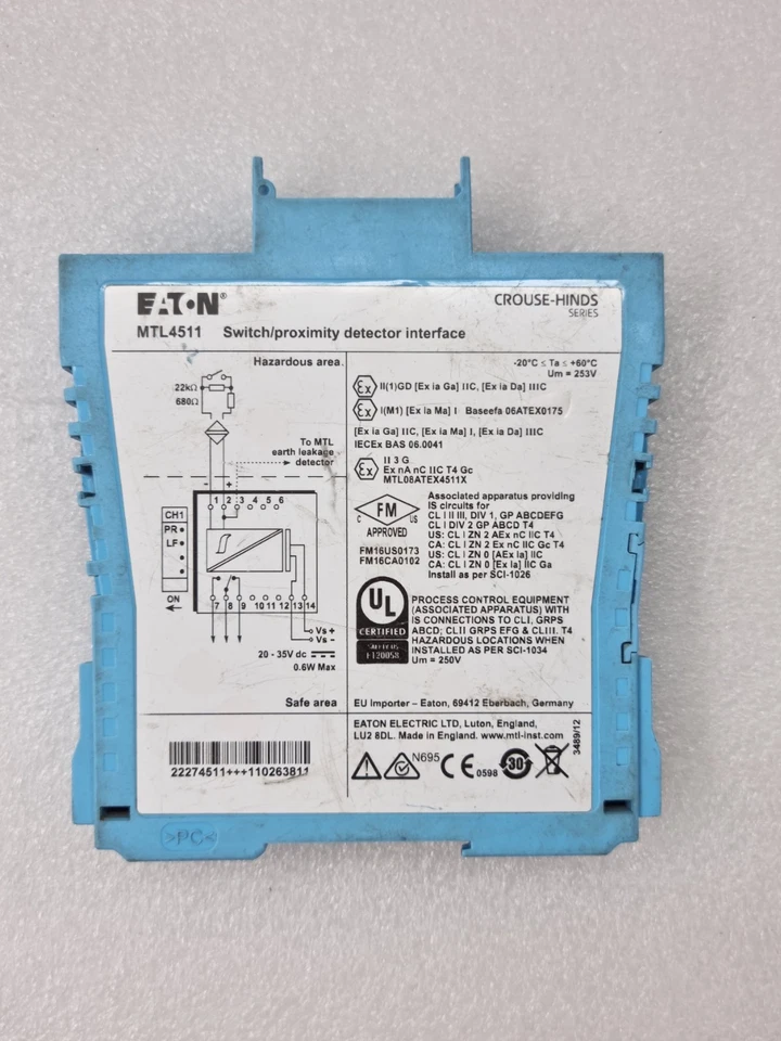 EATON MTL4511 Switch/Proximity Detector Interface Safety Barrier Isolator Module